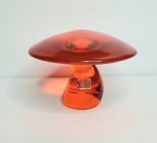 Viking Glass Mushroom Jumbo Persimmon Orange Vintage Paperweight picture