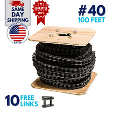 #40 Roller Chain 100 Feet with 10 Connecting Links picture