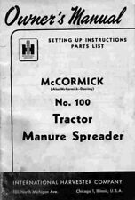 TRACTOR OPERATOR SERVICE PARTS MANUAL IH MCCORMICK-DEERING NO. 100 MANURE SPREAD picture