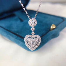 Heart Shape Cubic Zircon Wedding Jewelry 925 Silver Filled Necklace Pendant picture