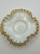 Vintage Fenton 6” GOLD CREST Ruffled Edge Dish *FREE SHIPPING* picture