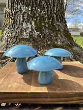 Viking Glass Mushroom Set of 3 . Georgia blue ( New Color) picture