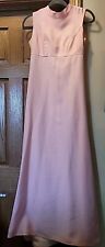 Vintage 70s Emma Domb Formal  Dress Size 7 Pink Empire Waist 16.5 pit-pit Note: picture