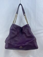 COACH Madison Phoebe Pebbled Purple Leather Shoulder Purse Hobo Bag picture