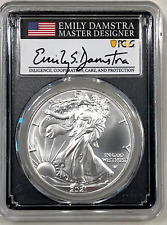 2021 American Silver Eagle $1 Type 2 FIRST PRODUCTION  PCGS MS70 - DAMSTRA 🇺🇸 picture
