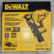 DEWALT (DCN21PLM1)20V MAX 21° PLASTIC COLLATED CORDLESS FRAMING NAILER KIT *READ picture