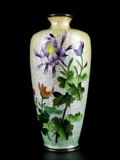 Japanese Antique Chrysanthemum Cloisonne Small Vase Ota Toshiro Meiji Period picture