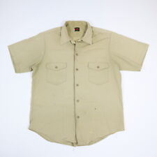 Vintage 50s LEE Work Shirt Button Up Faded Beige Rockabilly Mens L/XL picture