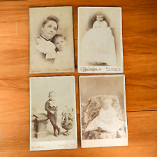 Lot 4 Antique Victorian Photo Photograph Cabinet Card Mother & Child Boy Baby picture
