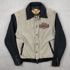 Harley-Davidson Jacket Adult M Gray University Letterman Varsity Wool Vintage picture