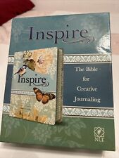 Tyndale NLT Inspire Bible; 2016; Vintage Blue Cream Leather Soft; 9 Point picture