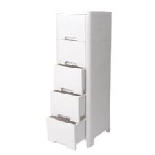 Modern Homes 5-Drawer Unit Rattan Ivory Spacious 2-Wheels 2-Front Legs Portable picture