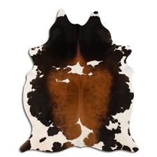 Real Cowhide Rug Tricolor Size 6 by 7 ft, Top Quality, Large Size picture