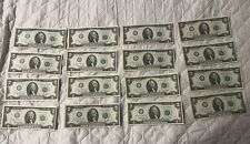 1976 Two Dollar $2 Bill Uncirculated Consecutive Sequential - x16 Notes (Crisp) picture
