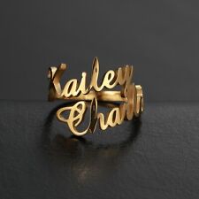 Vassago Custom Double Name Ring For Women Personality Two Name Rings Couple Gift picture