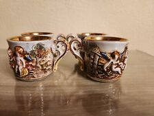 (4) Vintage R. Capodimonte Italy Gilded Demitasse Cups picture