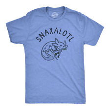 Mens Snaxalotl T Shirt Funny Cute Snacking Axolotl Tee For Guys picture