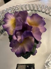 Vintage FABAR Capodimonte Porcelain Orchid Iris Flower Italy  picture