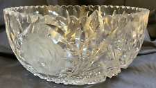 Late ABP American Brilliant Period Flower Cut Glass Serving Bowl REPAIRED picture