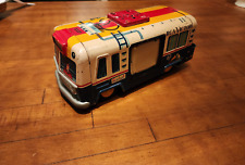 1950s Vintage Yonezawa NBC RCA Mobile Color TV Bus Tin Toy Battery Operated picture