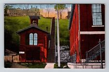 Galena IL-Illinois, Washington Street Steps, Antique Vintage Souvenir Postcard picture