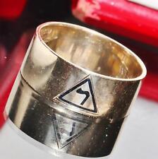 10k yellow gold ring 14th degree Masonic band sz 10.5 vintage handmade 5.7g 2841 picture