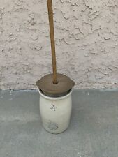 Antique 4 gallon Red Wing Birch leaf Stoneware Butter Turner picture