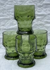 Vintage Lot Of 4 Viking Light Green Glass Retro Georgian 4” Tumbler Glasses picture