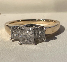 Vintage 14k solid yellow gold natural Diamond Engagement Ring size 8  0.45 ctw picture