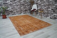 Vintage Turkish Rug, Orange Boho Rug, Carpet, 4.92x8.13 ft. H-1556 picture