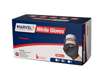 Marvel 9 Mil Pure Diamond Nitrile Gloves Heavy Duty Powder Free- Black XL⭐ picture