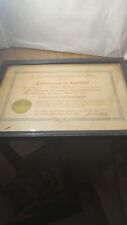 1943 The Grand Council Of The Order Of De Molay Certificate Of Loyalty In Frame picture