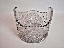 American Brilliant Period Glass ABPG Ice Bucket Tab Handle Hobnail Star Meridian picture