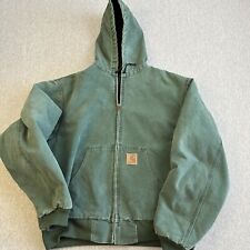 Vintage Pine Green Hooded Carhartt Faded  - Men's XL - Union Made JQ294 picture