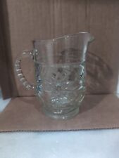 Vintage Anchor Hocking Star of David 16 Ounce Clear Glass Pitcher picture