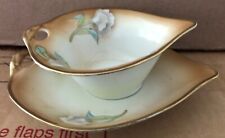 Creamer Saucer Boat Pre-WW2 Vintage Original Hand-Painted Tear Drop Germany picture