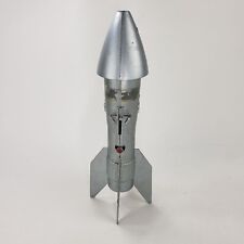 Vintage 1950s Astro Berzac Creation Metal Rocket Mechanical Coin Bank Works picture
