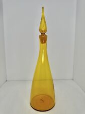 HTF Vintage MCM Blenko Glass 920m In Jonquil 16.75” W/stopper Winslow Anderson picture