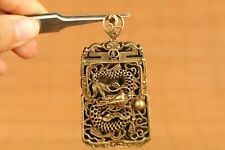chinese old bronze Hand carving dragon statue netsuke pendant gift Amulets picture