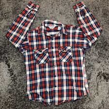 Vintage Five Brothers Shirt Plaid Button Up Flannel 100% Cotton USA Mens Medium picture