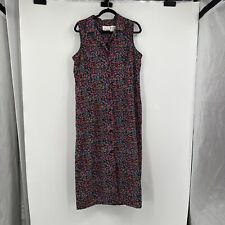 Vintage Kathy Lee Collection Floral Front Button Sleeveless Dress Womens Size 16 picture