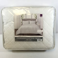 Lush Decor White Ava Diamond Oversized 3 Pcs Quilt Set Size Full/Queen  picture