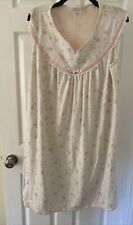 Vintage Simply Basic Womans Nightgown XL Pink Floral Lounge Sleeveless Lace Trim picture