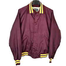 Vintage Butwin Men Bomber Jacket Size 2XL Maroon Nylon Quilt Lining Snap Logo picture
