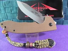 Emerson Knives Super CQC 8 . Ultra Rare Tan Scales Edition with Custom Lanyard. picture