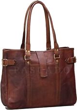 Vintage Brown Real Leather Women's Tote Handbag Shoulder Retro Purse Casual Bag picture