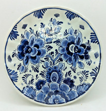 Royal Delft Blauw Blue Hand Painted Wall Hanging Plate Made in Holland 7