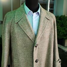 Vtg 1950s Harris Tweed Overcoat 40 Raglan Alexandre Made England Milium Liner picture