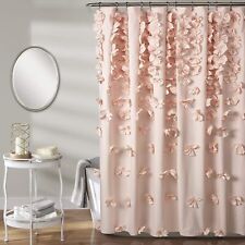Lush Decor Riley Shower Curtain Bow Tie Textured Fabric Vintage Chic Farmhouse S picture