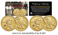 2018 US MINT Native American JIM THORPE $1 Dollar Sacagawea 2-Coin Set Both P&D picture
